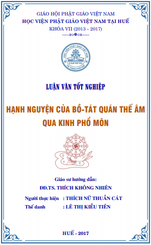 HẠNH NGUYỆN CỦA BỒ - TÁT QUÁN THẾ ÂM QUA KINH PHỔ MÔN
